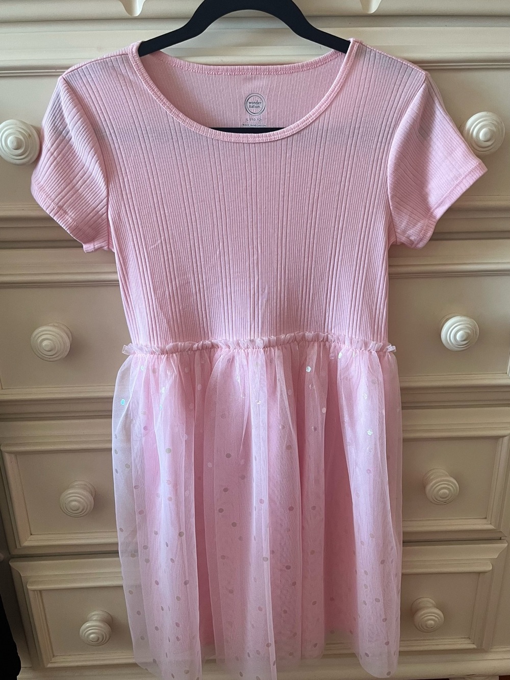 wonder nation Light Pink Tulle Dot Skater Dress